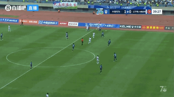 葛宇翔第10分钟包抄破门 大连可为半场1-0领先辽宁铁人
