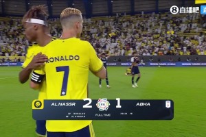 [直播吧全场集锦]沙特联-C罗打进生涯第979球+中柱 利雅得胜利2-1艾卜哈